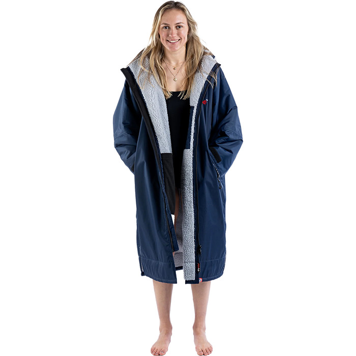 2024 Dryrobe Advance Long Sleeve Change Robe V3 DR104 - Navy Blue / Grey